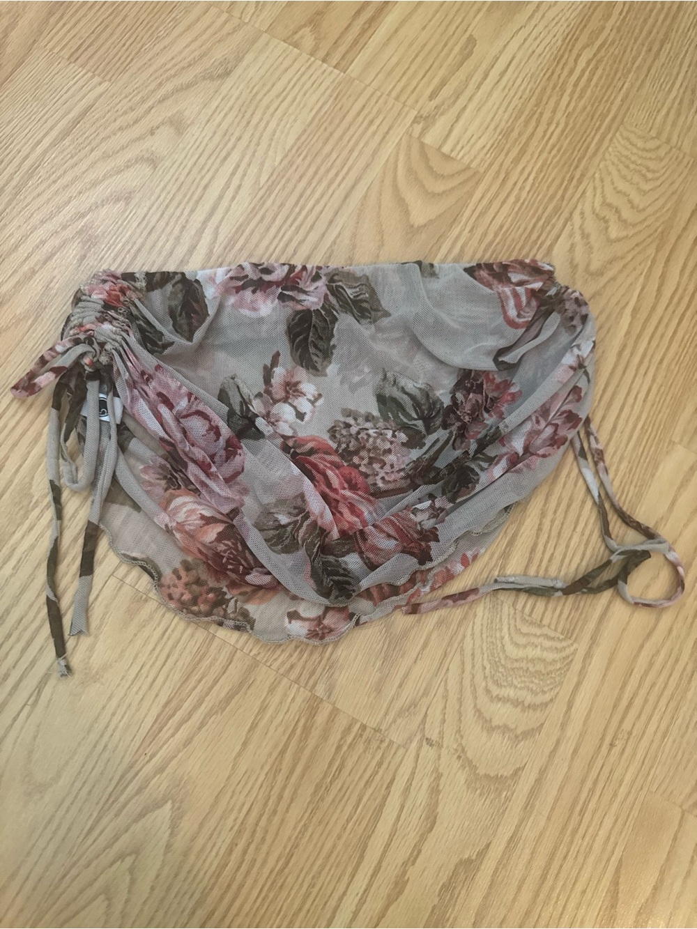 Five Floral Sheer Side-Tie Dance Skirt Cover-Up - Pink Floral